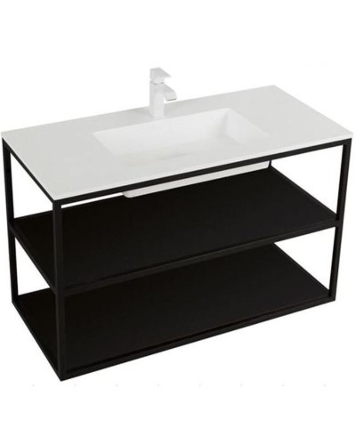 Консоль под раковину Cezares Cadro 100 CADRO-100/46/58-2C-SO-MET-ST Черная матовая