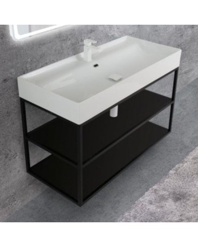 Консоль под раковину Cezares Cadro 100 CADRO-100/46/58-2C-SO-MET-ST Черная матовая