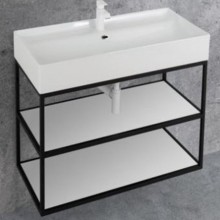 Консоль под раковину Cezares Cadro 80 CADRO-80/46/58-2C-SO-MET-ST Черная матовая