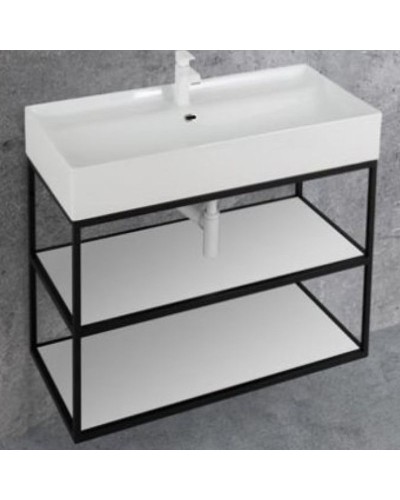 Консоль под раковину Cezares Cadro 80 CADRO-80/46/58-2C-SO-MET-ST Черная матовая