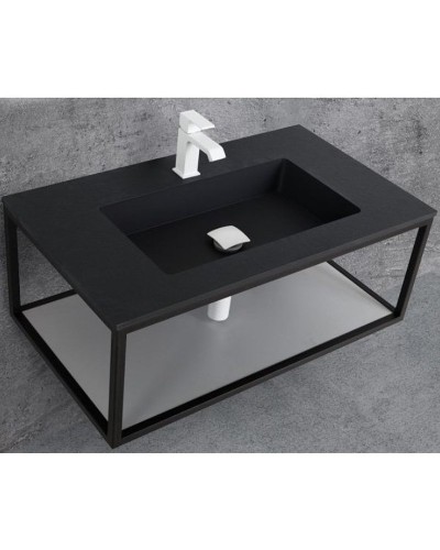 Консоль под раковину Cezares Cadro 80 CADRO-80/46/30-1C-SO-MET-ST Черная матовая