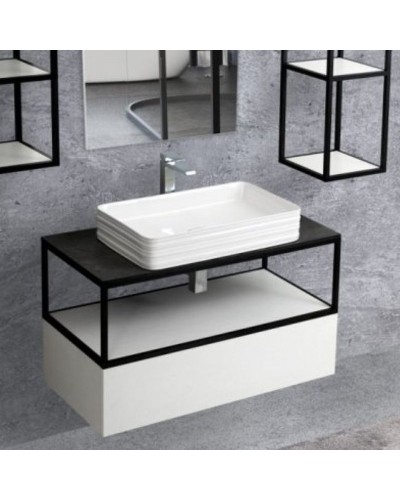Консоль под раковину Cezares Cadro 80 CADRO-80/46/30-1C-SO-MET-ST Черная матовая