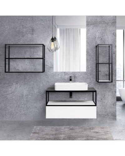 Консоль под раковину Cezares Cadro 80 CADRO-80/46/30-1C-SO-MET-ST Черная матовая