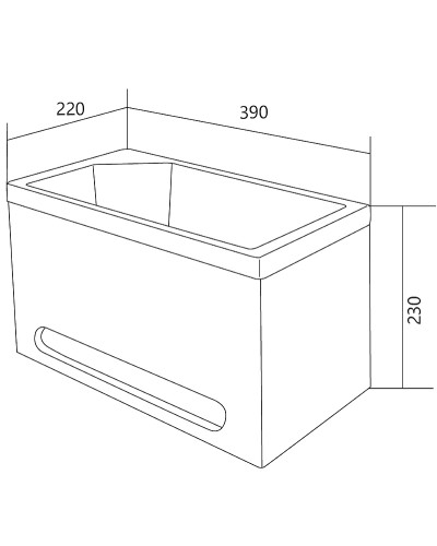 Панель с раковиной 1MarKa Tiny XS Mini 39 R У84218 подвесная Белая глянцевая