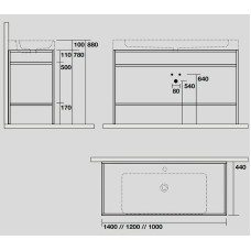 Консоль под раковину Kerasan Cento 100 924431 Черная матовая