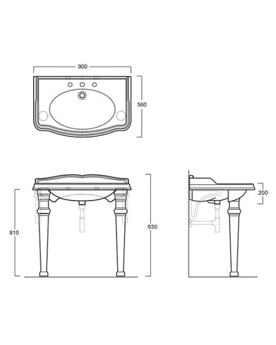 Консоль под раковину TW King TWKI3090.2br Бронза