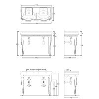 Консоль под раковину Simas Lante 120 LAM120 bi Белая глянцевая