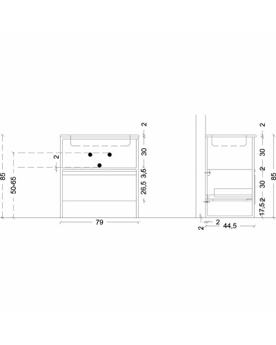 Консоль под раковину Boheme Armadi Art Loft 80 893-080 Черная