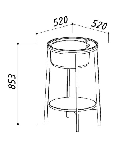 Консоль для раковины массив ясеня 51 см Belux Эмилия Н 50