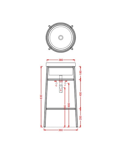 Консоль под раковину Artceram Fuori 40 ACA054 17 Черная матовая