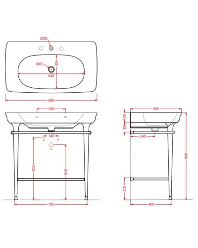 Консоль для раковины Artceram Civitas CIA009 71cr