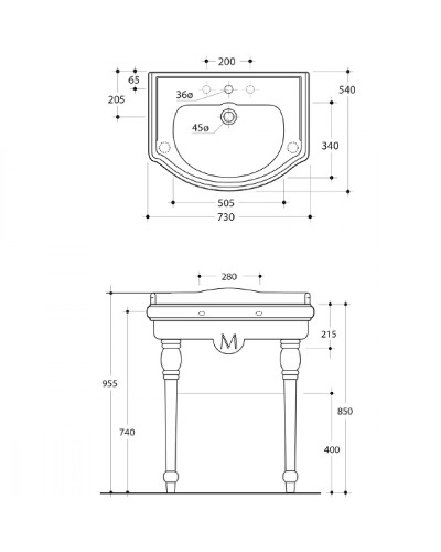 Консоль под раковину Migliore Bella 73 20718 Золото