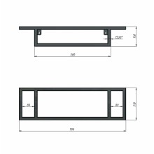 Консоль для раковины Grossman Метрис 50 105003 Черный