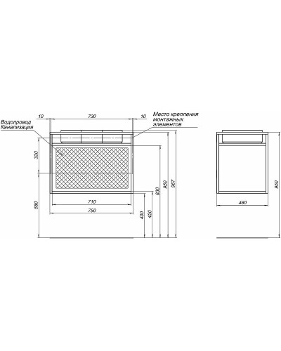Консоль под раковину Allen Brau Liberty 75 1.33001.60 Медь браш