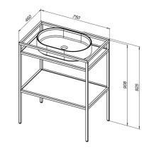 Консоль под раковину Allen Brau Liberty 75 1.33002.60 Медь браш