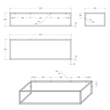 Консоль под раковину BelBagno Etna-Kraft 140 EK-140-ST подвесная Черная матовая