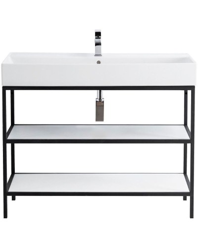 Консоль под раковину Cezares Cadro 100 CADRO-100/46/73-2C-PIA-MET-ST Черная матовая