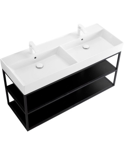 Консоль под раковину Cezares Cadro 120 CADRO-120/46/58-2C-SO-MET-ST Черная матовая