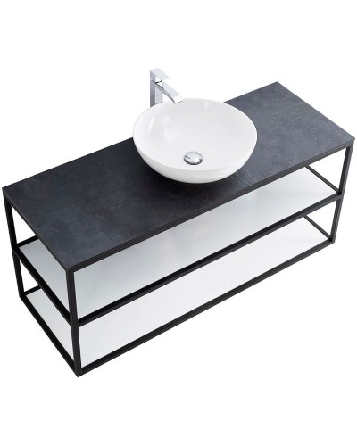 Консоль под раковину Cezares Cadro 120 CADRO-120/46/58-2C-SO-MET-ST Черная матовая