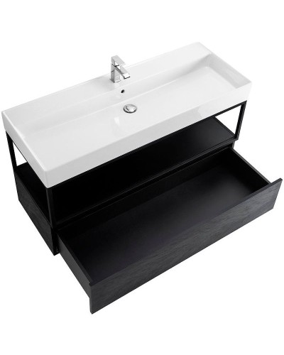 Консоль под раковину Cezares Cadro 120 CADRO-120/46/30-1C-SO-MET-ST Черная матовая