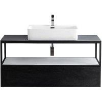 Консоль под раковину Cezares Cadro 120 CADRO-120/46/30-1C-SO-MET-ST Черная матовая