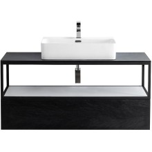 Консоль под раковину Cezares Cadro 120 CADRO-120/46/30-1C-SO-MET-ST Черная матовая