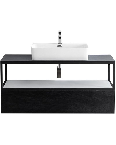 Консоль под раковину Cezares Cadro 120 CADRO-120/46/30-1C-SO-MET-ST Черная матовая