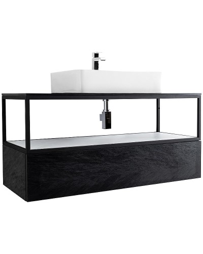 Консоль под раковину Cezares Cadro 120 CADRO-120/46/30-1C-SO-MET-ST Черная матовая