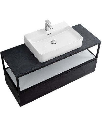 Консоль под раковину Cezares Cadro 120 CADRO-120/46/30-1C-SO-MET-ST Черная матовая