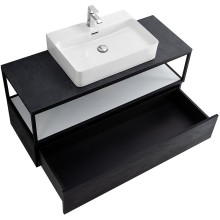 Консоль под раковину Cezares Cadro 120 CADRO-120/46/30-1C-SO-MET-ST Черная матовая