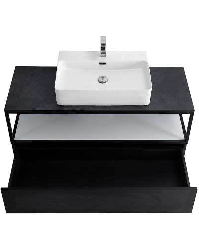 Консоль под раковину Cezares Cadro 120 CADRO-120/46/30-1C-SO-MET-ST Черная матовая