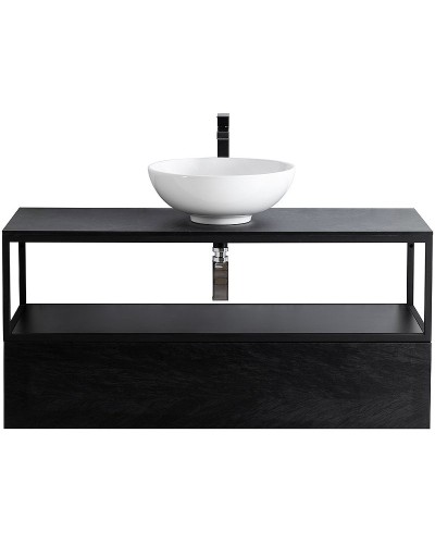 Консоль под раковину Cezares Cadro 120 CADRO-120/46/30-1C-SO-MET-ST Черная матовая