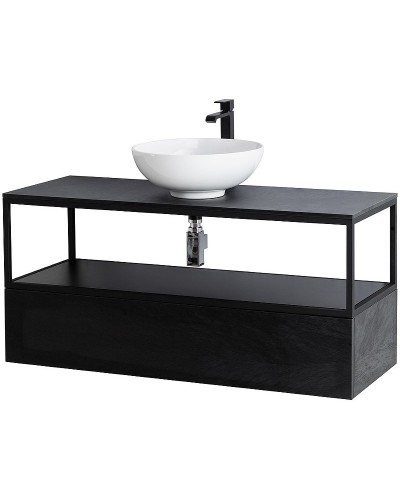 Консоль под раковину Cezares Cadro 120 CADRO-120/46/30-1C-SO-MET-ST Черная матовая