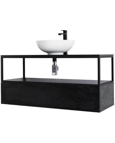 Консоль под раковину Cezares Cadro 120 CADRO-120/46/30-1C-SO-MET-ST Черная матовая