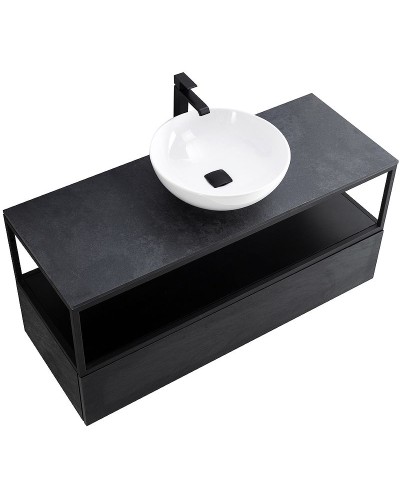 Консоль под раковину Cezares Cadro 120 CADRO-120/46/30-1C-SO-MET-ST Черная матовая