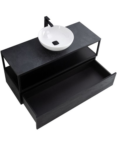 Консоль под раковину Cezares Cadro 120 CADRO-120/46/30-1C-SO-MET-ST Черная матовая