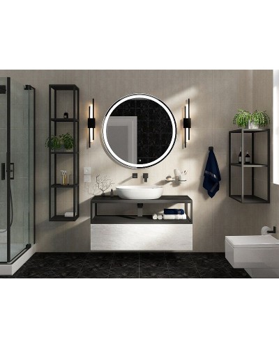 Консоль под раковину Cezares Cadro 120 CADRO-120/46/30-1C-SO-MET-ST Черная матовая