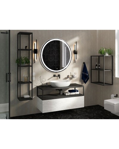 Консоль под раковину Cezares Cadro 120 CADRO-120/46/30-1C-SO-MET-ST Черная матовая