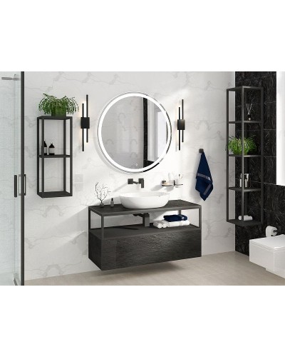 Консоль под раковину Cezares Cadro 120 CADRO-120/46/30-1C-SO-MET-ST Черная матовая