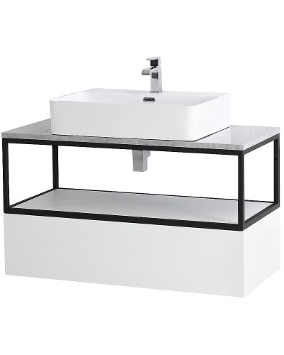 Консоль под раковину Cezares Cadro 100 CADRO-100/46/30-1C-SO-MET-ST Черная матовая