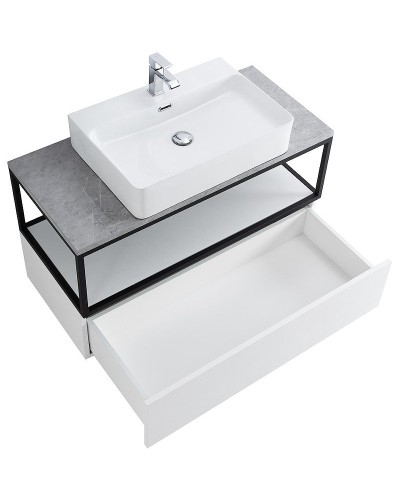 Консоль под раковину Cezares Cadro 100 CADRO-100/46/30-1C-SO-MET-ST Черная матовая