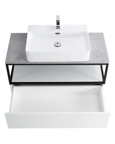 Консоль под раковину Cezares Cadro 100 CADRO-100/46/30-1C-SO-MET-ST Черная матовая