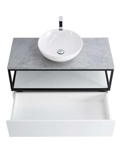 Консоль под раковину Cezares Cadro 100 CADRO-100/46/30-1C-SO-MET-ST Черная матовая