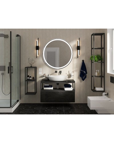 Консоль под раковину Cezares Cadro 100 CADRO-100/46/30-1C-SO-MET-ST Черная матовая