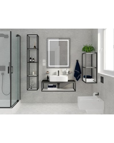 Консоль под раковину Cezares Cadro 100 CADRO-100/46/30-1C-SO-MET-ST Черная матовая