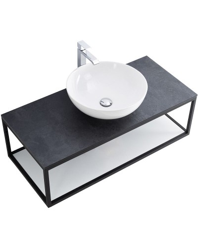 Консоль под раковину Cezares Cadro 90 CADRO-90/46/30-1C-SO-MET-ST Черная матовая