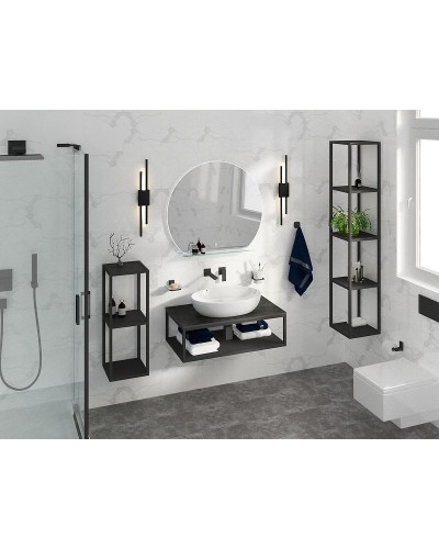 Консоль под раковину Cezares Cadro 90 CADRO-90/46/30-1C-SO-MET-ST Черная матовая