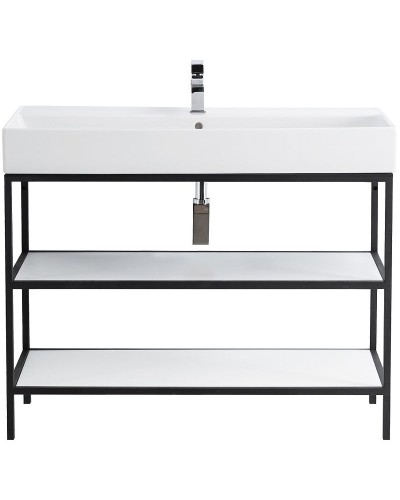 Консоль под раковину Cezares Cadro 80 CADRO-80/46/73-2C-PIA-MET-ST Черная матовая