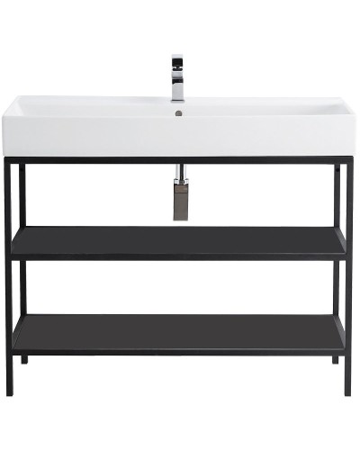 Консоль под раковину Cezares Cadro 80 CADRO-80/46/73-2C-PIA-MET-ST Черная матовая