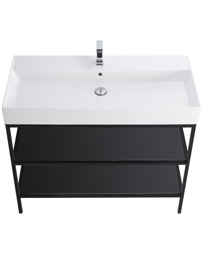 Консоль под раковину Cezares Cadro 80 CADRO-80/46/73-2C-PIA-MET-ST Черная матовая